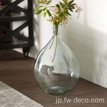 手吹きガラスの泡花の花瓶